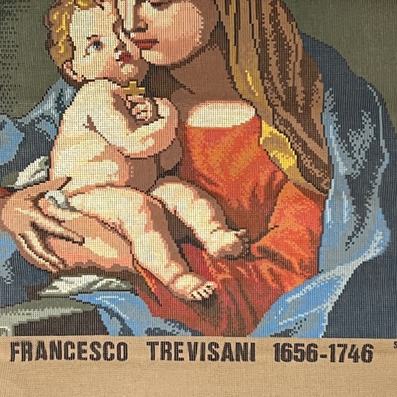Needlepoint Canvas Francesco Trevisani Mary & Jesus BTW 8778 Size 20" x 23" - Picture 2 of 3